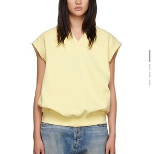 Essentials Yellow Women's V-Neck Top